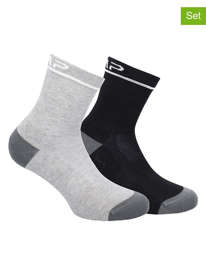 cmp 2er-Set: Socken in Hellgrau/ Schwarz - 28/30