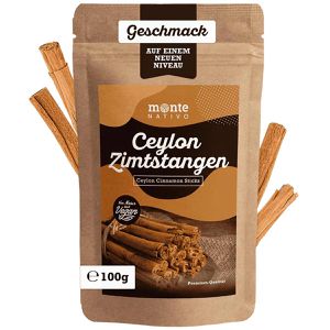Monte-Nativo Zimtstangen Ceylon, Premium Qualität, aus Sri Lanka, im wiederverschließbaren Beutel, 100 g