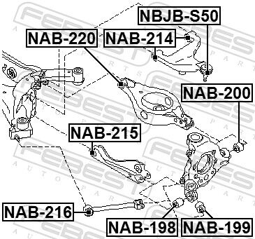 Febest Lagerung, Lenker Nab-215 Innen Für Nissan