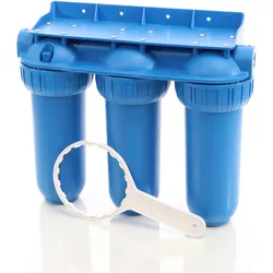 Naturewater NW-BR10B5 3 Stufen Filter 5μ 20,67mm 1/2" Sedimentfilter Aktivkohle, Wasserfilter, Blau