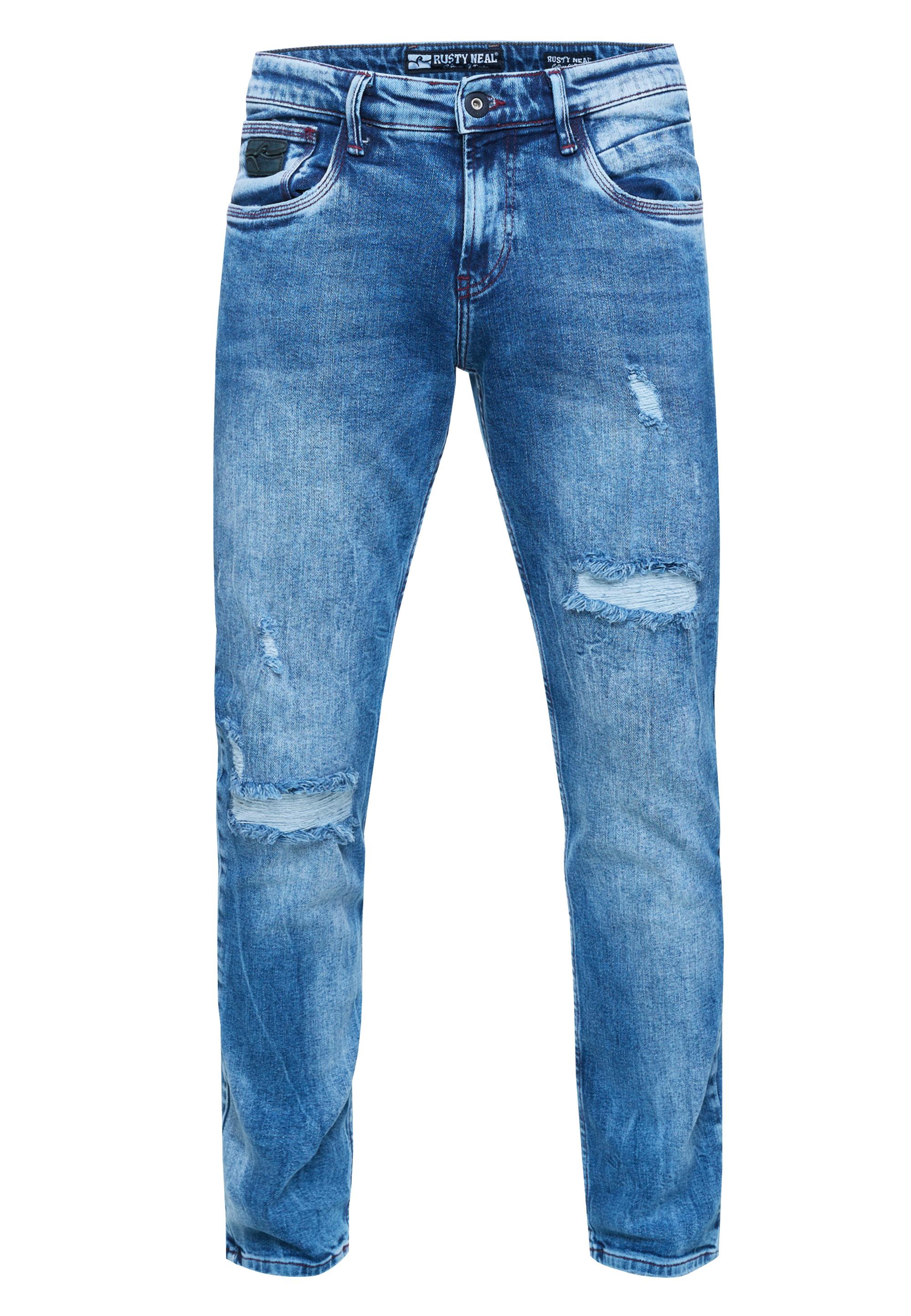 Jeansbroek "TORI" slim fit destroyed denim