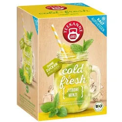 TEEKANNE Bio Früchtetee cold & fresh Zitrone-Minze 15 Portionen grün