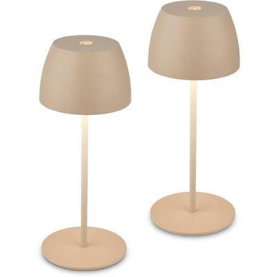BRILONER LEUCHTEN Tischleuchte "2er Set LED Tischlampe kabellos, beige", beige, Leuchten, 2er Set Tischlampe kabellos 20x8cm Beige 2,5W, Tischleuchte