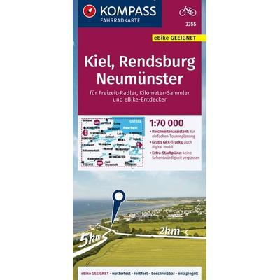 KOMPASS Fahrradkarte 3355 Kiel, Rendsburg, Neumünster 1:70.000, Sonstige von , KOMPASS Freytag & Berndt, 978-3-99121-518-9