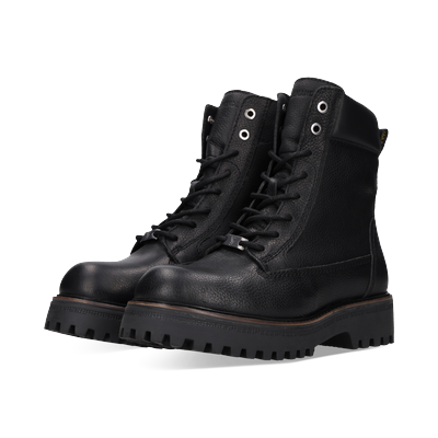 Schnürboots SALAMANDER "Pirna Fur", Damen, Gr. 40, wärmend, schwarz, Leder, Schuhe Schnürboots, Plateauboots mit Schnürung und Lammfutter