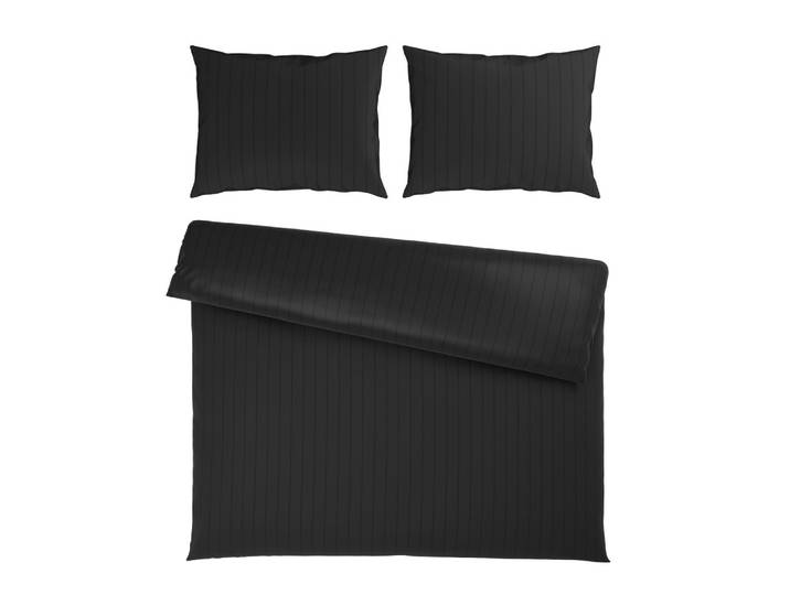 Bettwäsche Dobby Streif XXL Schwarz ca. 200x220cm