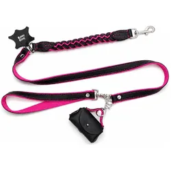 Barry King BarryKing Smycz Pleciona Flamingo Force – różowy z odpinaną rączką 25mm/140cm (Hund), Halsband + Leine