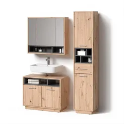 BADMÖBEL-SET Temo, Artisan-Eiche, 3-teilig