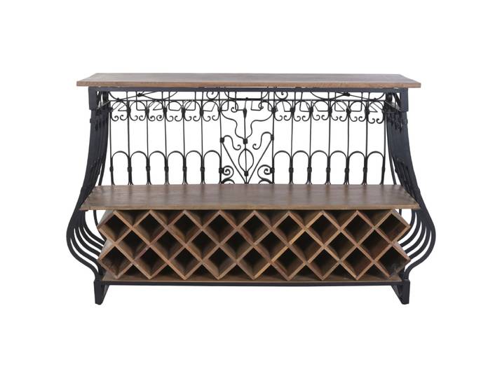 Meuble bar en acier noir 144x42x97 cm