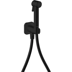hansgrohe AXOR Bidette Showers Bidette Handbrause 1-jet EcoSmart, softsquare, für Kaltwasser, mit Brausehalter und Brauseschlauch 1,25m, 29241670, Farbe: Mattschwarz