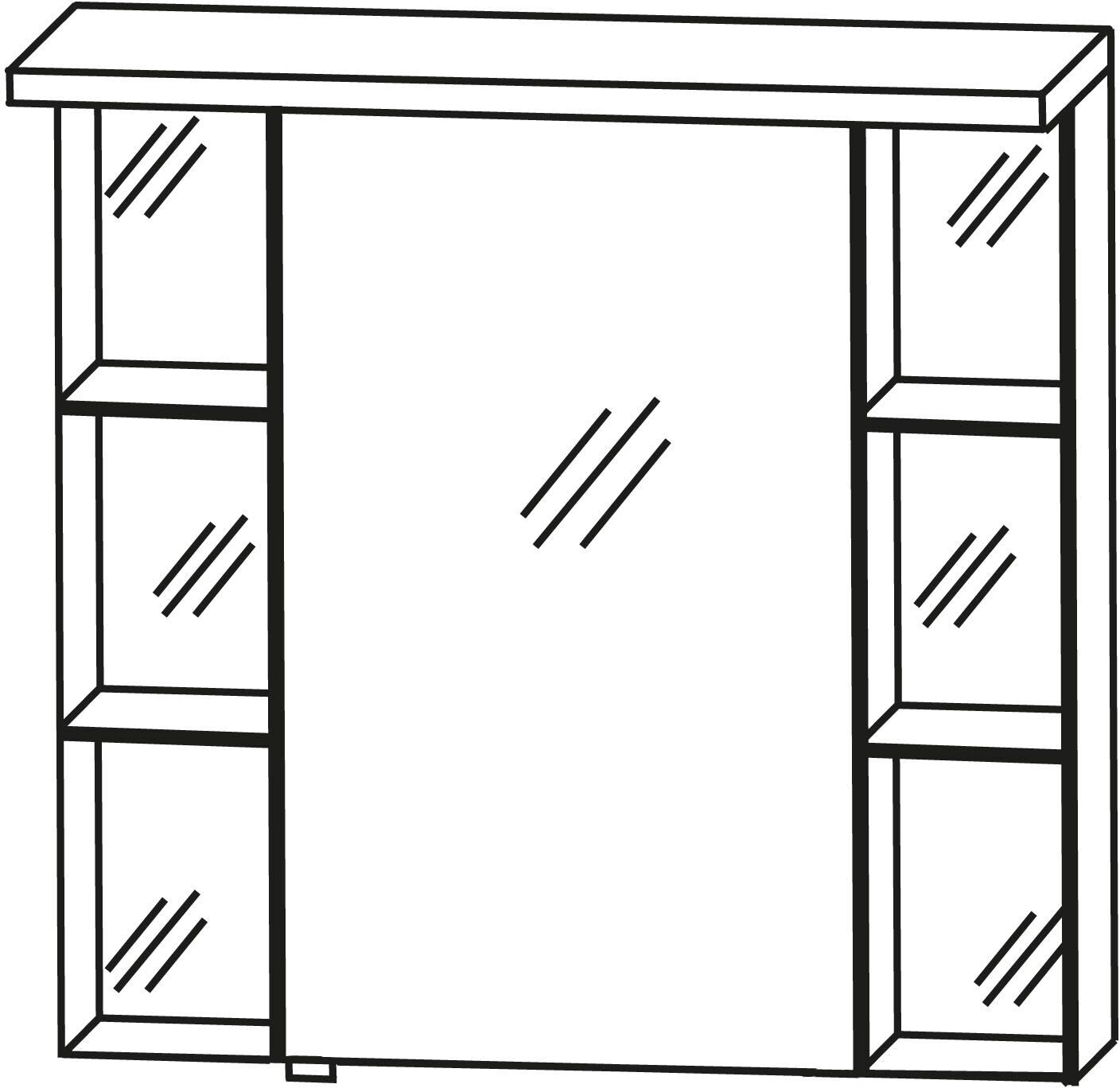 Puris Linea Spiegelschrank 70 cm mit Gesimsboden inkl. LED-Beleuchtung, Anschlag rechts