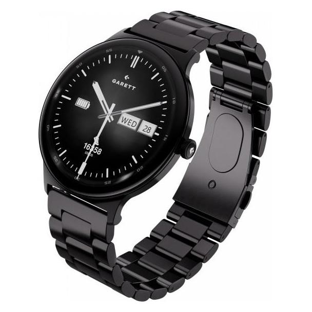 Garett Smartwatch Electronics Smartwatch Quantum black steel (43 mm, ohne SIM) (5904238487549)