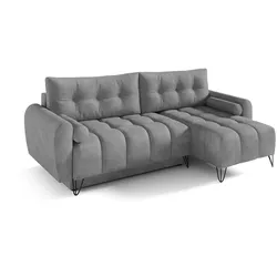 ECKSCHLAFSOFA Malaga Mini universeller Ottomane, Grau
