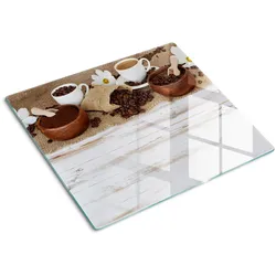 GLASPLATTE 60x52 cm Eine Tasse Kaffee