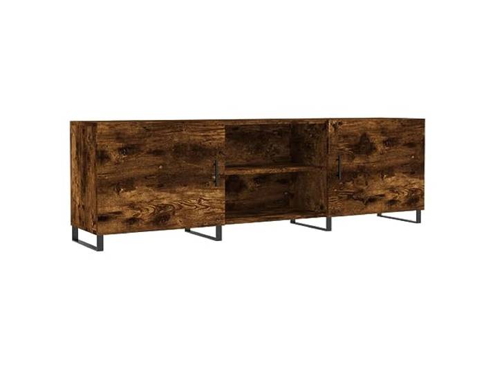 LMTYOENFG TV-Schrank Räuchereiche 150x30x50 cm TV Lowboard Holzwerkstoff Moderner Fernsehtisch für Wohnzimmer & Schlafzimmer mit 4 Fächern, stabiler Tür und robusten Eisenbeinen in Eichenoptik.