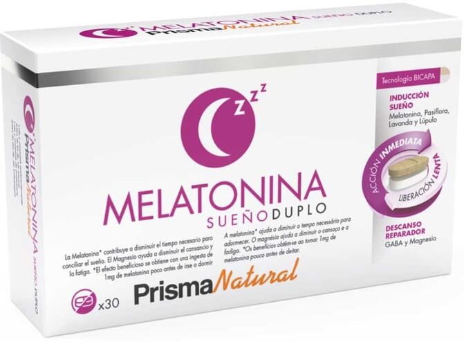 Prisma Natural Melatonina Sueño Dúplo Bicapa 30 Tabs
