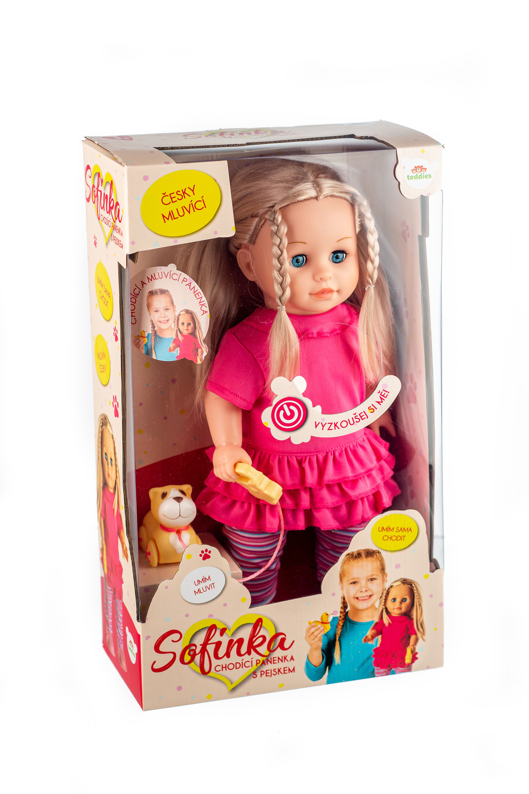 Panenka TEDDIES Sofinka knuffel met hondje, spreekt Tsjechisch, voor kinderen vanaf 3 jaar