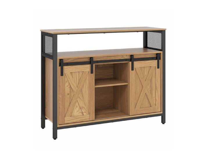 KOMFOTTEU Sideboard, mit 2 Schiebetüren & verstellbare Ablagen