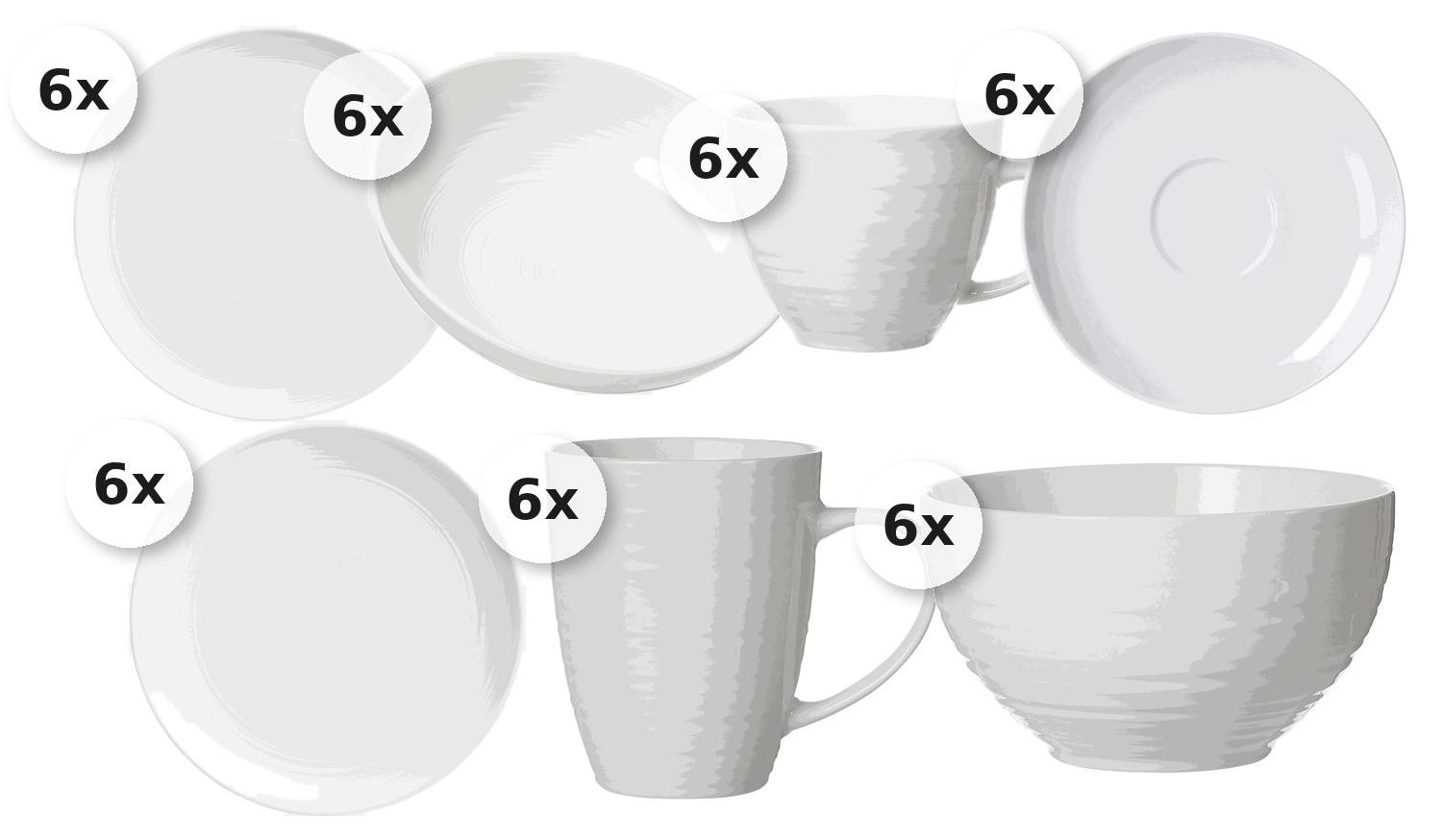 Kaffee- & Tafelservice 42 tlg. Suomi creme-weiss