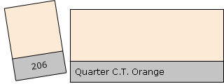 Lee Filter Roll 206 Q.C.T. Orange Quarter C