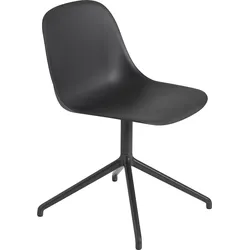 Fiber Swivel Stuhl schwarz auf Aluminiumbeinen