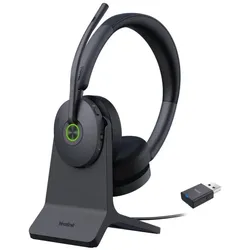 Yealink WH68 Hybrid with Charging Stand Headset Kopfhörer Verkabelt & Kabellos Kopfband Anrufe/Musik USB Typ-C Bluetooth Ladestation Schwarz