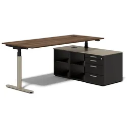 Höhenverstellbarer Schreibtisch mit Sideboard Vensit 4