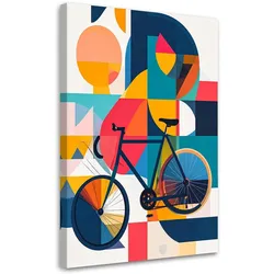 LEINWANDBILD Abstraktion Fahrrad inspiriert vom Bauhaus 80x120cm