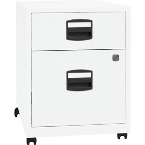Bisley-Home Rollcontainer PFA, aus Metall, weiß, mit 1 Schublade und Hängeregistratur, abschließbar