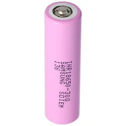 Samsung INR18650-30Q - 3,6V bis 3,7V, 3000mAh 15A Button Top Abmessungen 66x18,3mm beachten