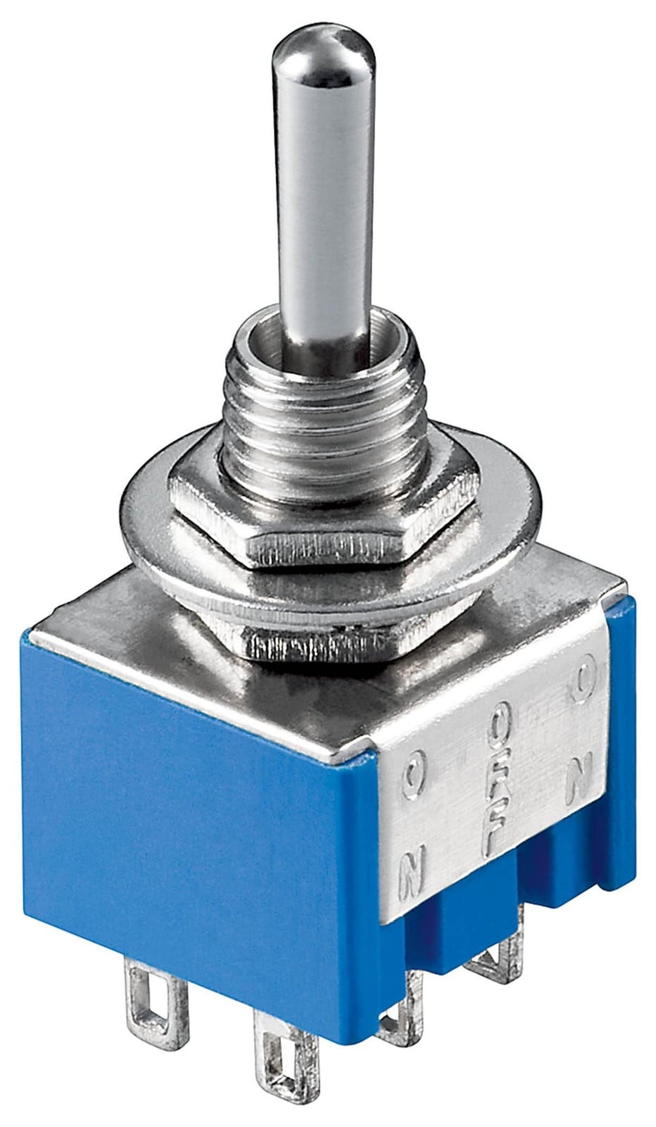 Dripio Miniatuur tuimelschakelaar, 6 polen, 3A, 250V, 3 posities