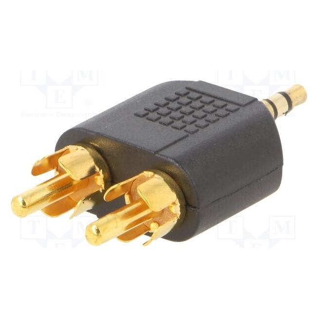 Gembird 3.5 mm plug to 2 x RCA plug stereo audio adapter (Winkeladapter) (A-458)