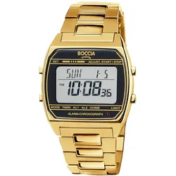 Boccia 3738-10 Digitaluhr in Unisexgröße Titan Goldfarben/Schwarz