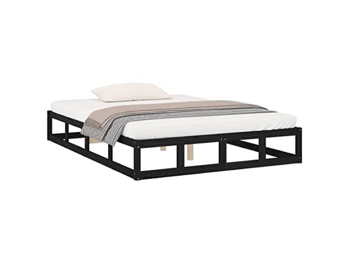 vidaXL Massivholzbett Schwarz 180x200 cm