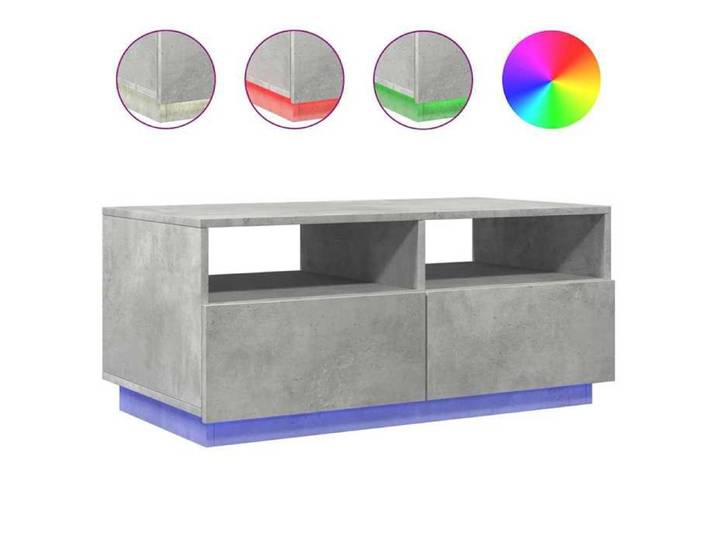 CLOUD Table basse - élégant Design - avec lumières LED gris béton 90x49x40 cm CHYNEW4715604