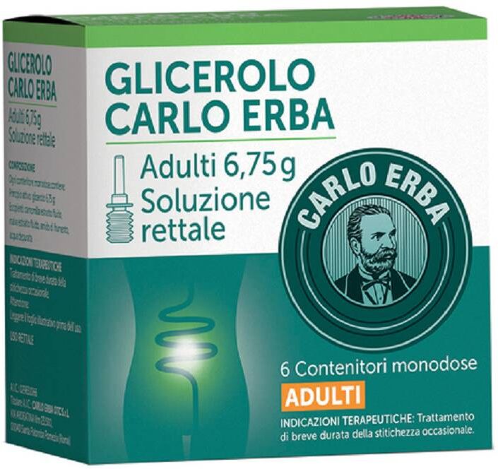 Carlo Erba Glicerolo 6 Microclismi Soluzione Rettale 6,75g.