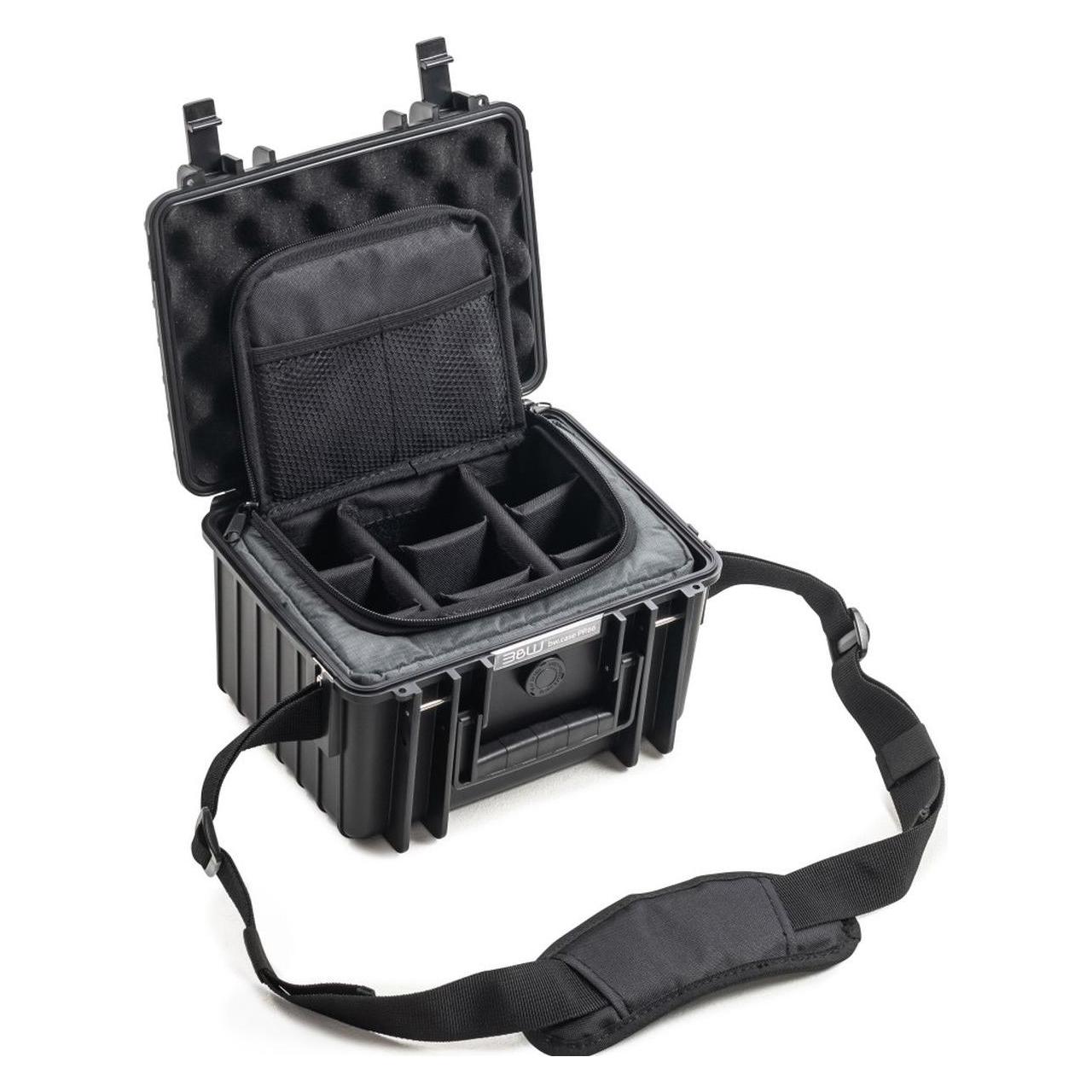 B&W International B&W Outdoor Case Type 2000 schwarz mit Fototasche (Fotokoffer, 6.60 l) (PP.66.B.TEX)