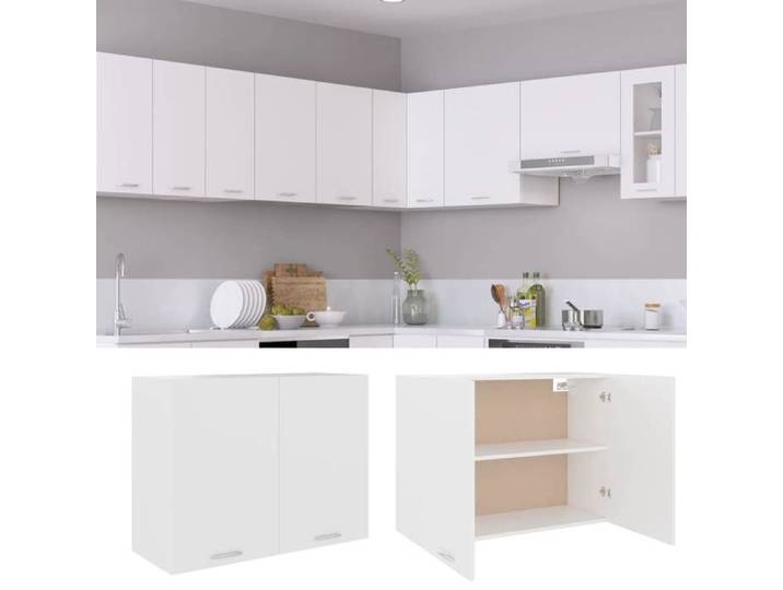 Armoire suspendue Meuble haut cuisine Blanc 80x31x60cm Bois d'ingénierie 9732827 FrenchDays