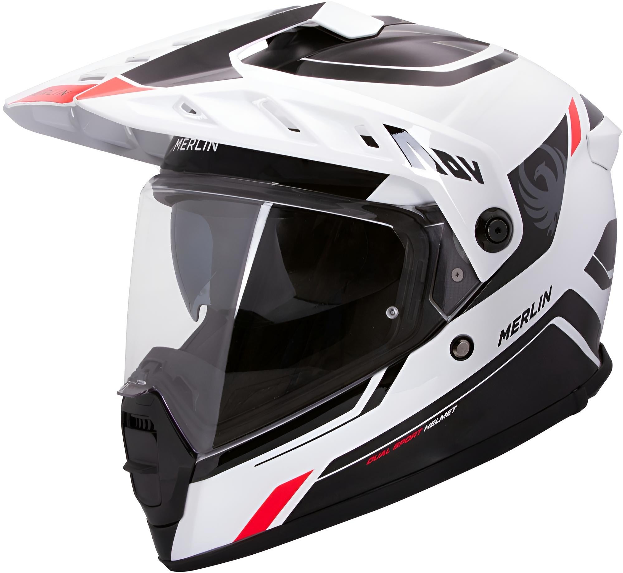 Merlin Torres Adventure Block Enduro Helm MHM409-WHTRED-XS