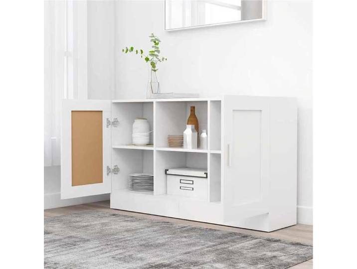 Blanc Buffet & bahut contemporain，Buffet Blanc 120x30 5x70 cm Bois d'ingénierie FR&37