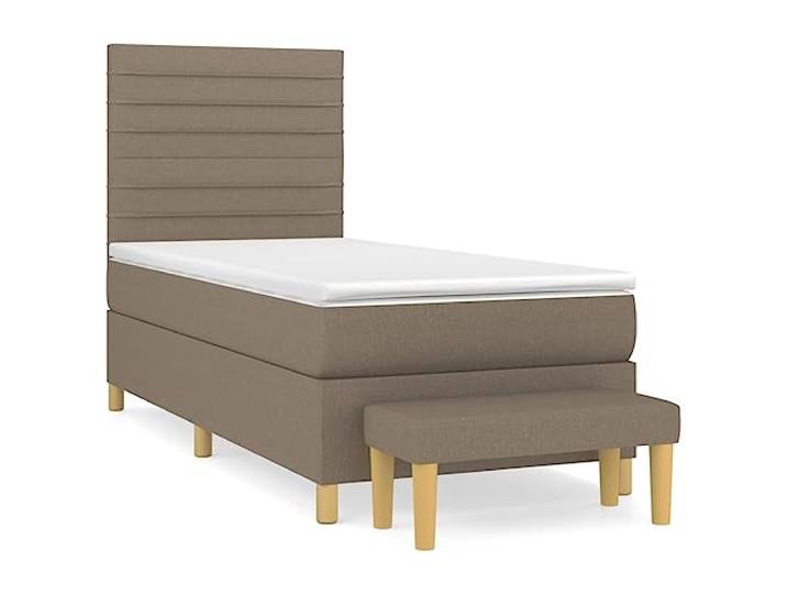 PUGYNBK Boxspringbett, 80 x 200 cm, Taupe Verstellbares Kopfteil, Taschenfedern, mittlere Festigkeit, Multifunktionsbank, inklusive Handbuch