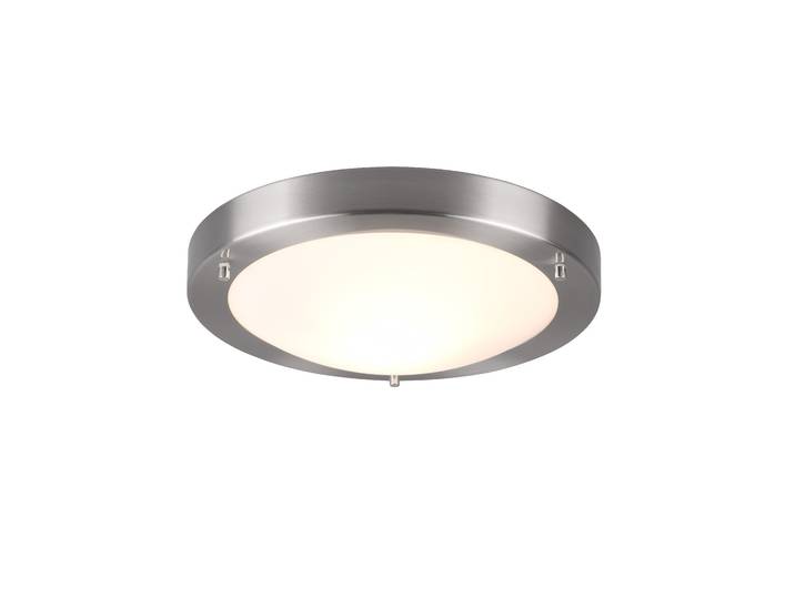Plafonnier Condus 32 x 8 x 32cm Argenté/Nickel mat Acier verni Verre opalin E27