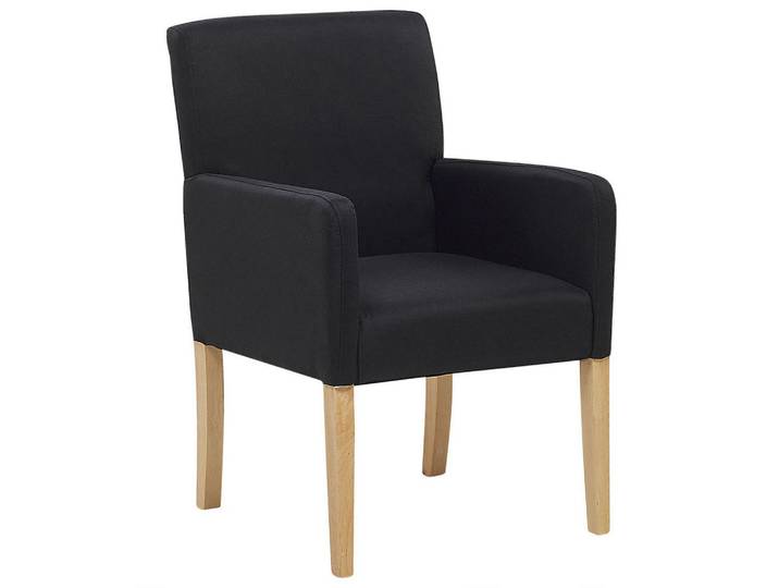 Beliani Stuhl Polsterbezug Schwarz Rockefeller, 58x89x60 cm, Esszimmer, Stühle, Armlehnstühle