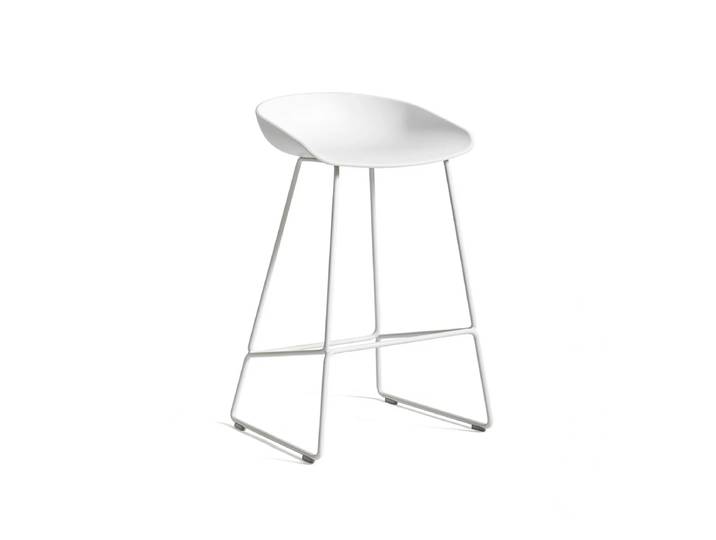 HAY - About A Stool AAS 38 Barhocker H 76, white 2.0 (Kunststoffgleiter)