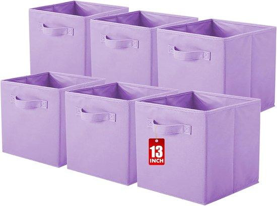 Benza 6-delige set inklapbare opbergboxen van stof - Lichtpaars