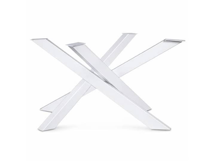Magnetic Mobel Tischgestell Orion Design Kreuzgestell Schwerlast massiv Tischkufen Stahl Tischbeine Metall (Weiß, 113x73xH71)