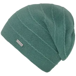 Beanie CHILLOUTS "Artemis Hat", Damen, grün (mint), Materialmix, Strukturmuster, unifarben, Mützen Beanie, mit doppellagiger Verarbeitung, raffinierter Strickstruktur