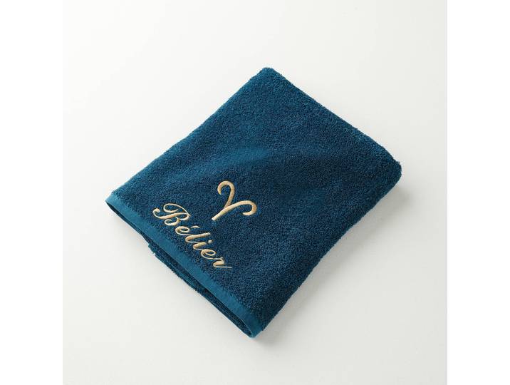 Serviettes de bain brodées signe astrologique - 420g/m2 - Blancheporte