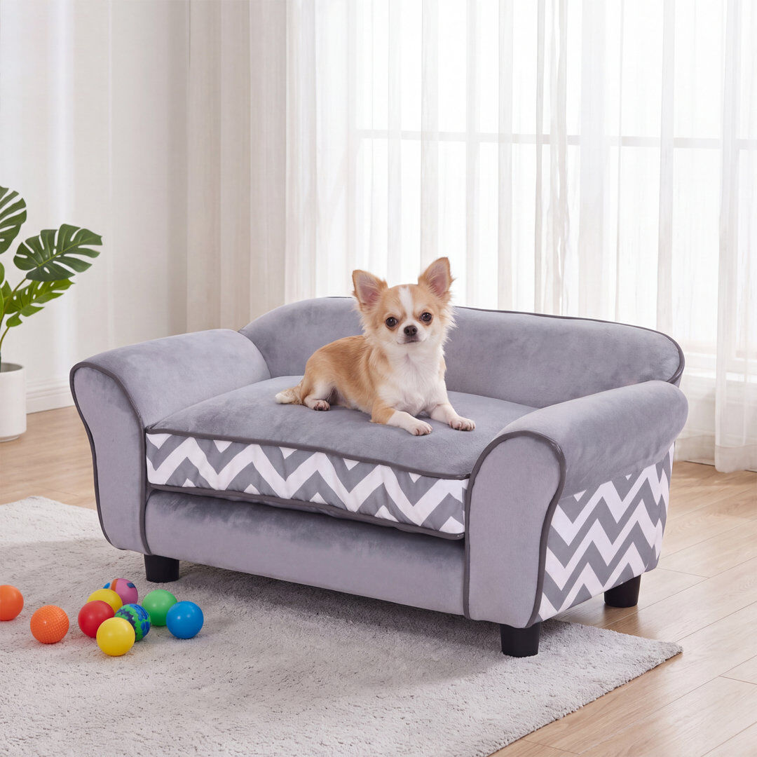 Ebern Designs Polyester Pet Bed Grey Medium (26 - 40 lbs)
