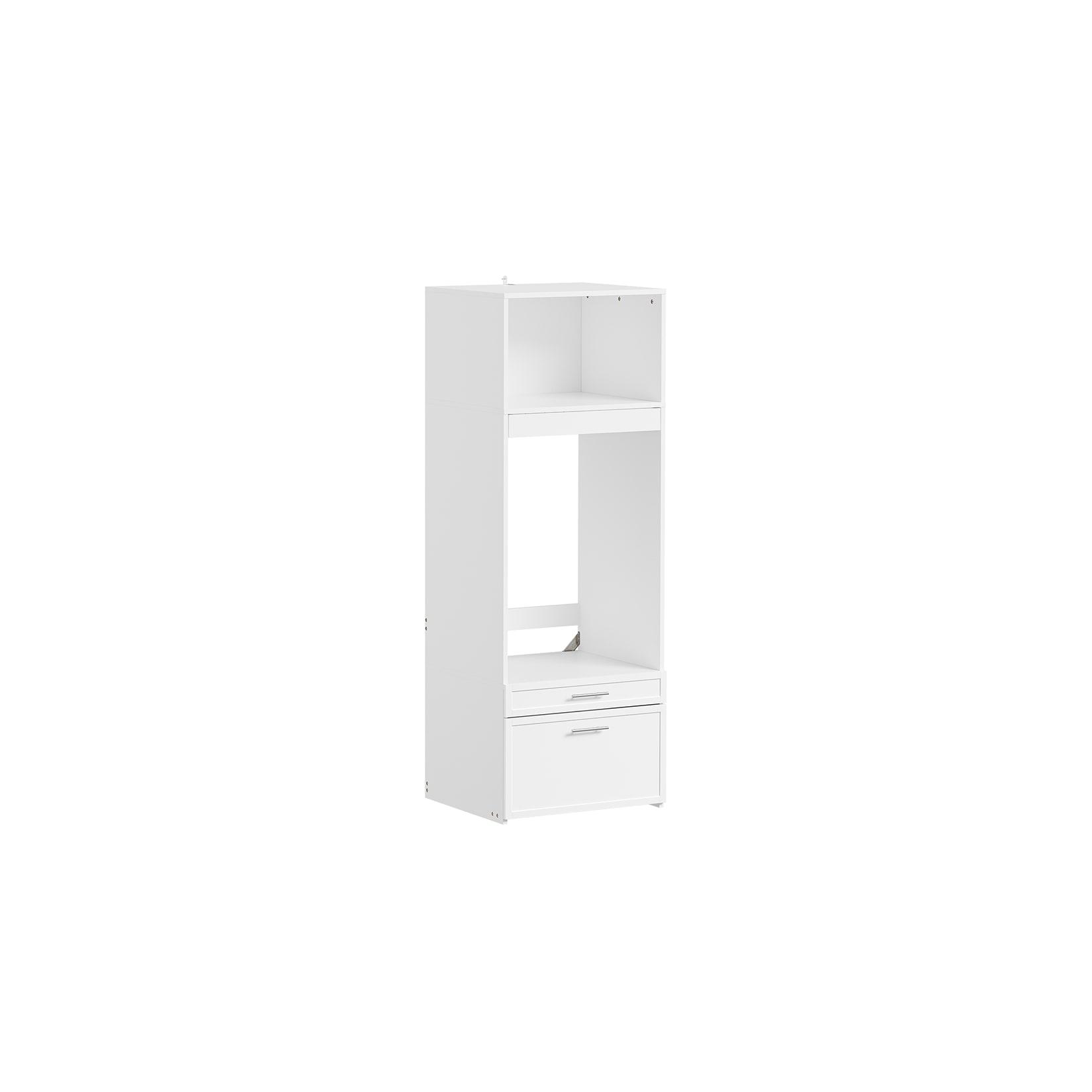 SoBuy Waschmaschinen-Schrank, Wäschekommode, Wäschekabinett mit 2 Schubladen Weiß 66x60,5x186cm